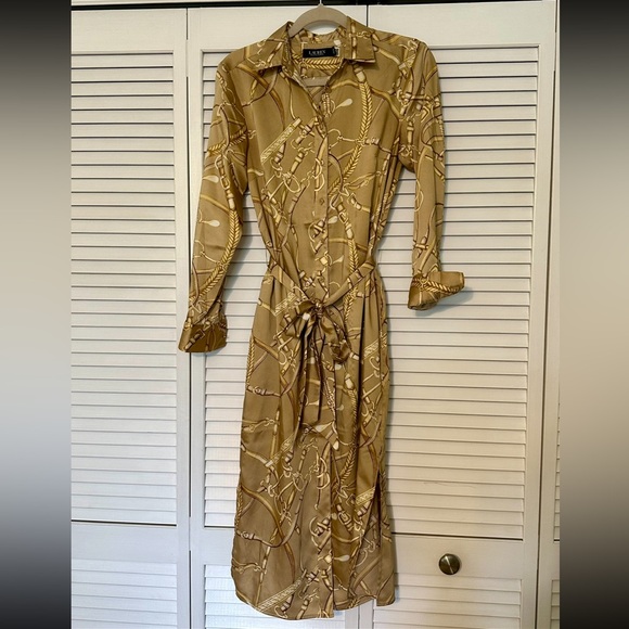 Lauren Ralph Lauren Equestrian-Print Twill Shirtdress, size 2 - Picture 9 of 10